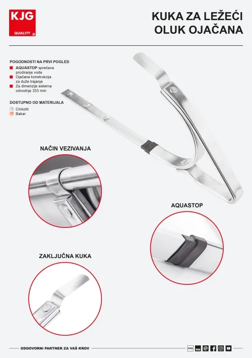 Kuka za ležeći oluk ojačana