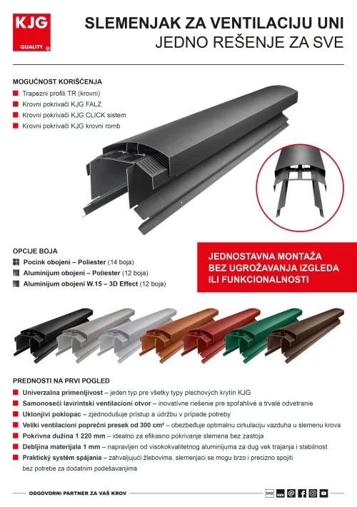 Slemenjak za ventilaciju UNI