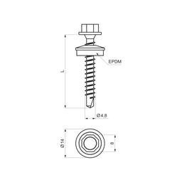 Pocinkovani vijak farmer  - Pocink obojeni  - Intenzivno crna  -  Slika 2