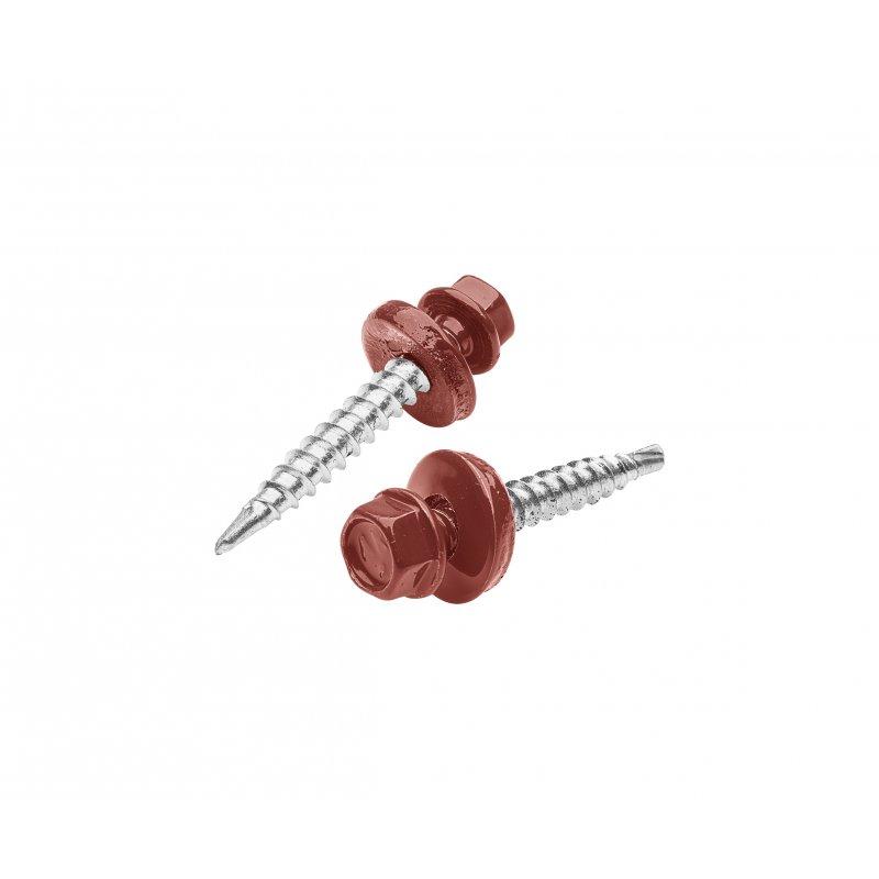 Pocinkovani vijak farmer  - Pocink obojeni  - Vinsko crvena  -  Slika