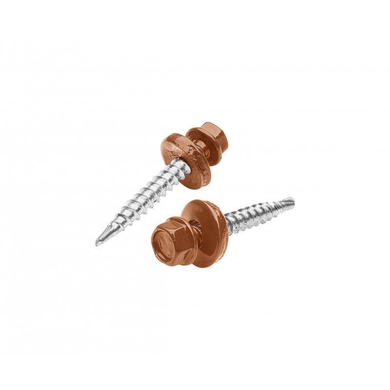 Pocinkovani vijak farmer  - Pocink obojeni  - Bakarno smeđa  -  Slika