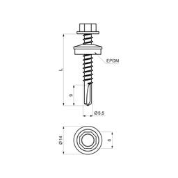 Pocinkovani vijak samorezac GT5  - Pocink obojeni  - Prašinasto siva  -  Slika 2
