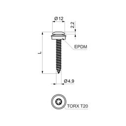 Vijak od nerđajućeg čelika  - Inox obojeni A2/A2  - Antracit  -  Slika 2