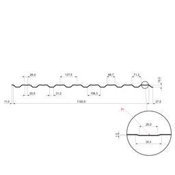 Fasadni trapez sa prepustom TR 18B+  - Pocink obojeni  - Trava zelena  -  Slika 2