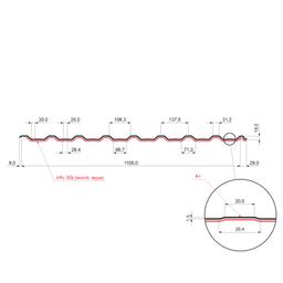 Krovni trapez sa prepustom TR 18A+ SQ (sound – aqua)  - Pocink obojeni
MARCEGAGLIA  - Tamno braon ČOKO  -  Slika 2