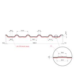 Krovni trapez sa prepustom TR 35A+ SQ (sound – aqua)  - Pocink obojeni
MATT MARCEGAGLIA  - Vinsko crvena MATT  -  Slika 2