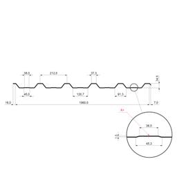 Krovni trapez sa prepustom TR 35A+  - Aluminijum  - Natur  -  Slika 2