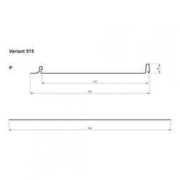 Krovni panel CLICK 515 P  - Pocink obojeni
MATT  - Prašinasto siva MATT  -  Slika 2