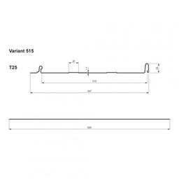 Krovni panel CLICK 515 T25  - Pocink obojeni
MATT  - Antracit MATT  -  Slika 2