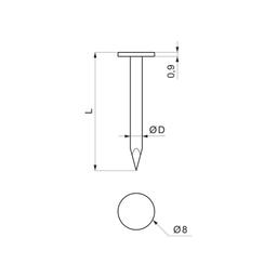 Ekser za tegolu sa glavom od 8 mm  - Pocink  - Natur  -  Slika 2