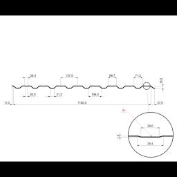 Fasadni trapez sa prepustom TR 18B+  - Pocink obojeni  - Tamno braon ČOKO  -  Slika 2