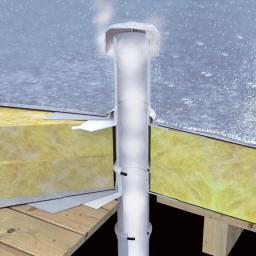 FPO ventilacija kanalizacije sa manžetnom  - PVC  - Bela  -  Slika 2