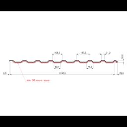 Krovni trapez sa prepustom TR 18A SQ (sound – aqua)  - Aluminijum obojeni  - Silver  -  Slika 2