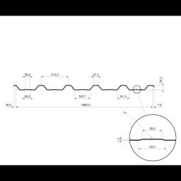 Krovni trapez sa prepustom TR 35A+  - Aluminijum obojeni  - Tamno silver  -  Slika 2
