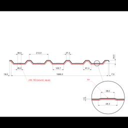Krovni trapez sa prepustom TR 35A+ SQ (sound – aqua)  - Aluminijum obojeni  - Tamno silver  -  Slika 2