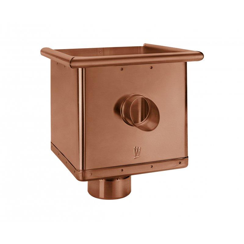 Sabirni kotlič kubni ekscentričan sa odvodom  - Aluminijum obojeni  - Bakarno smeđa  -  Slika
