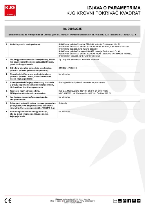 Krovni pokrivač kvadrat