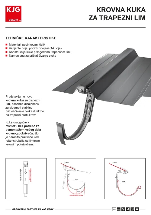 Krovna kuka za trapezni lim