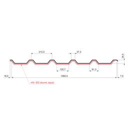 Krovni trapez TR 35A SQ (sound – aqua) - Pocink - U. S. Steel - Slika 2