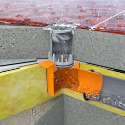 PVC balkonski odvod sa manžetnom vertikalni - Poliamid - Siva/Narandžasta - Slika 2