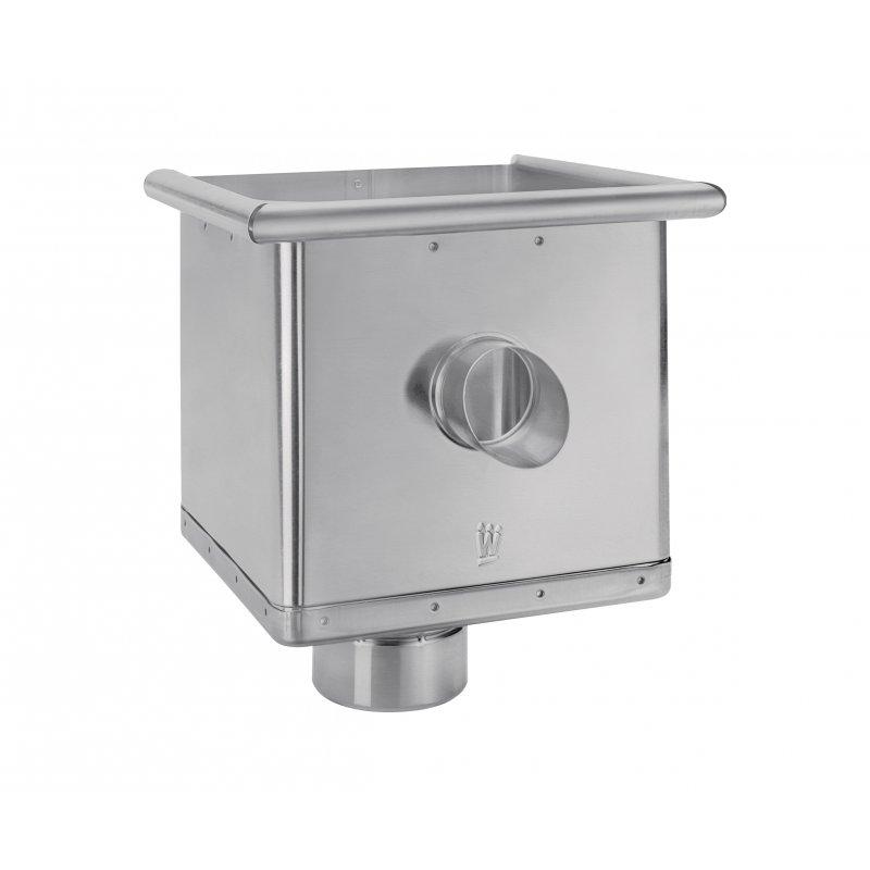 Sabirni kotlič kubni ekscentričan sa odvodom - Aluminijum obojeni - Silver - Slika