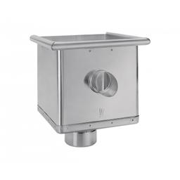 Sabirni kotlič kubni ekscentričan sa odvodom - Aluminijum obojeni - Silver - Slika 1